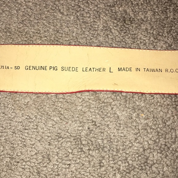 Vintage New Harve Benard Red Suede Leather Belt - Picture 4 of 5